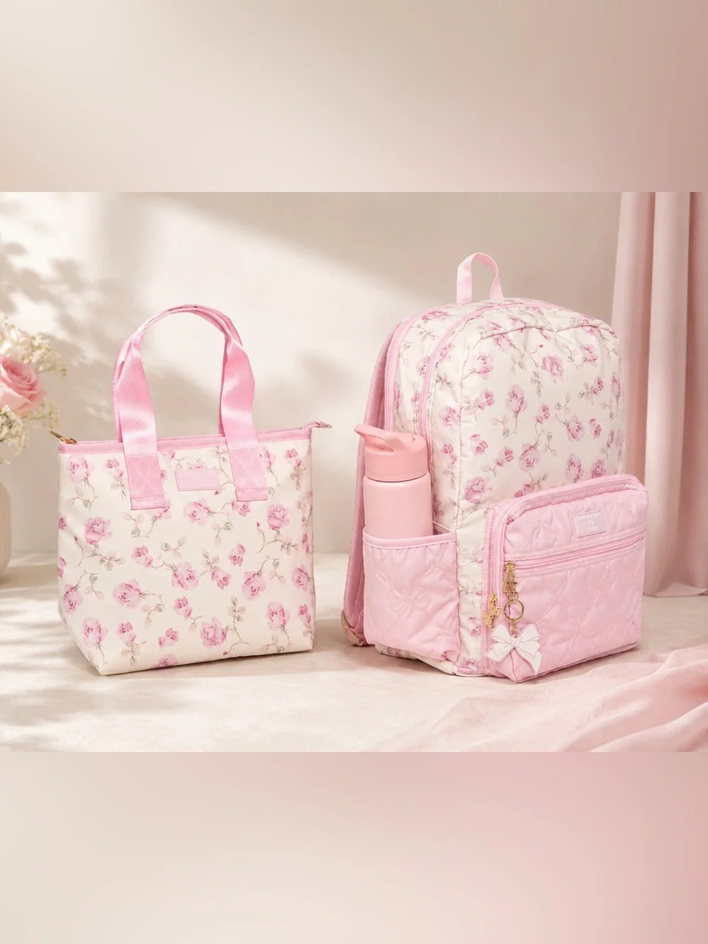 LoveShackFancy x Target Ribbon Rosa Floral Backpack & Lunch Bag Sterling Dusk